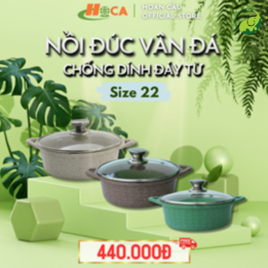 Nồi Đúc Vân Đá Nguyên Khối Cao Cấp - Size 22